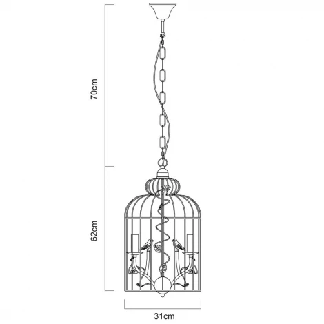 Подвесной светильник Arte Lamp Gabbia A1865SP-3BG