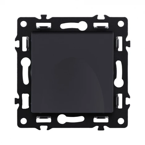 Розетка штепсельная SCHUKO 16A/250 В с крышкой, черный Kollinger Asthetik AS-015BK