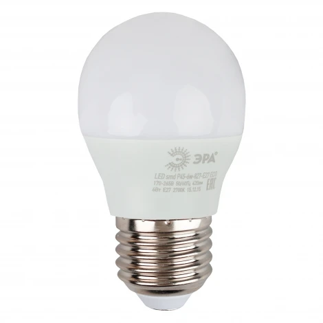 Лампочка светодиодная E27 8W ЭРА LED P45-8W-827-E27 R