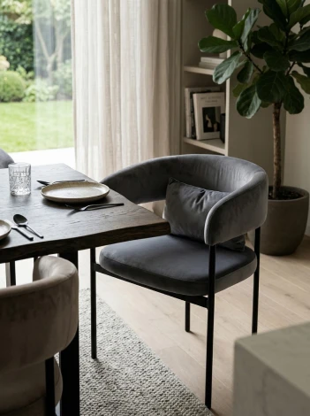 Стул СТАН, цвет H-14 Серый, велюр / черный каркас M-City 64805