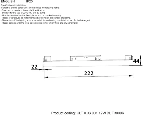 Трековый светильник магнитный Crystal Lux SPACE CLT 0.33 001 12W BL T3000K