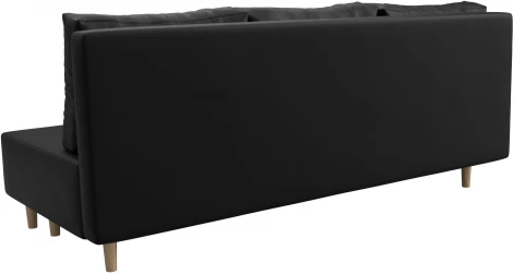 Диван прямой Лига-033 (Черный/Экокожа) Лига Диванов арт.121099