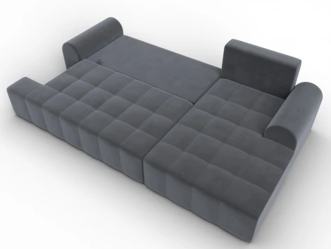 Диван угловой Лига-080 угол правый (ДСП/Пластик/Велюр/Серый) Лига Диванов 134748