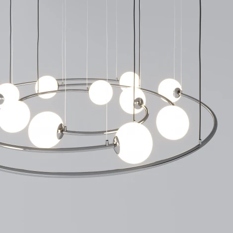 Умная подвесная люстра Bogate's Brook 360/12 хром (220V, на тросе, шарики)