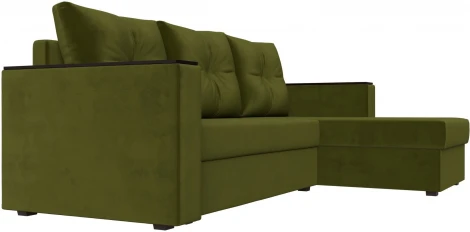 Лига Диванов угловой диван Атланта Лайт Б/С правый угол (Микровельвет/Зеленый)