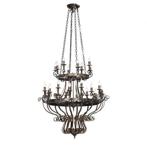 Подвесная большая люстра Vitaluce V1801/16+8 (220V, ковка, на цепи, свеча)