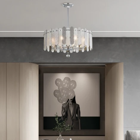 Подвесная люстра хрустальная на штанге Arte Milano Sorrento-3109 373109/8/350/580 CR (220V)