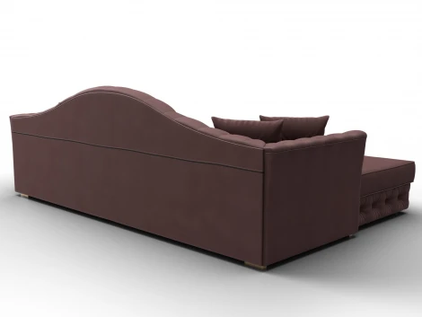 Диван угловой Артис левый угол (Брус,Рейка,Замша/Бордовый) Лига Диванов 128039L