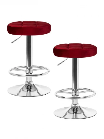 Набор 2 шт табурет барный DOBRIN BRUNO (бордовый велюр (MJ9-43))
