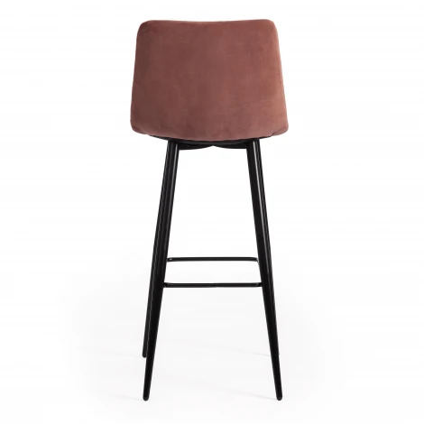 Стул барный CHILLY (mod.7095б) коралловый barkhat 15 /черный (ткань/металл)