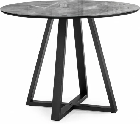 Кухонный стол Woodville Норфолк 100 серый мрамор / черный (Стекло) арт.588039