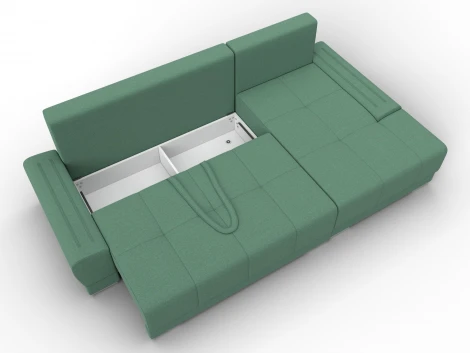 Диван угловой Лига-119 угол правый (ДСП,Брус,Фанера,ЛДС,Рогожка/Зеленый) Лига Диванов 137088
