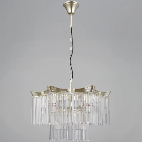 Подвесная люстра ILLUMICO IL3357-6+3PSQ-24 GD LYRA (220V, хрусталь, на цепи)