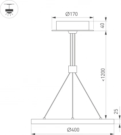 Светильник SP-CONGO-CAN-1-R400-24W Warm3000 (GD, 120 deg, 230V) (Arlight, IP20 Металл) 046209