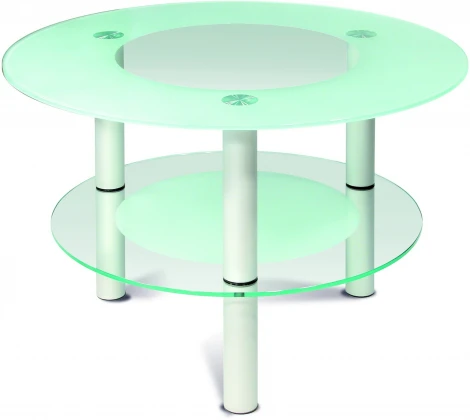 Стол журнальный Кристалл 3 алюминий/прозрачное от фабрики Mebelik