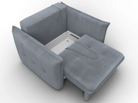 Кресло Лига-100 НПБ (ДСП,Фанера,Велюр/Серый) Лига Диванов 137001