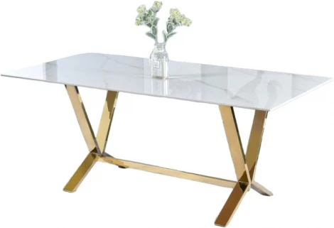 Стол обеденный IST-CASA Дориан DT-2853, 180х90х75 см, белый мрамор