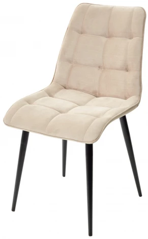 Стул CHIC-Q бежевый #5, велюр / черный каркас