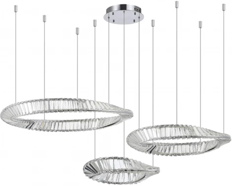 Подвесной светильник ярусный ST Luce Ritorto SL6204.111.03 Хром/Прозрачный LED 1*97W 4000K (220V, на тросе, круглые)