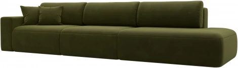 Диван прямой Лига-036 НПБ Модерн Лонг подлокотник слева (Зеленый/Микровельвет) Лига Диванов арт.121351L