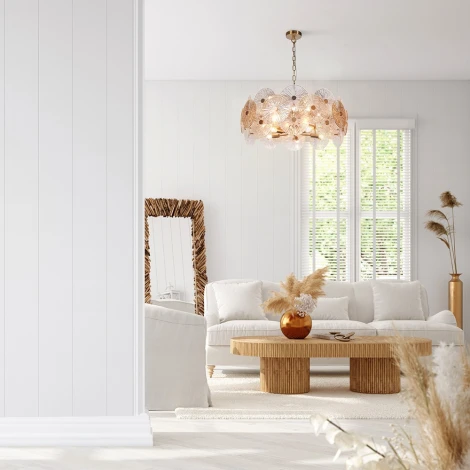 Подвесная люстра Maytoni Aster MOD007PL-10G (220V, на цепи, круглые)