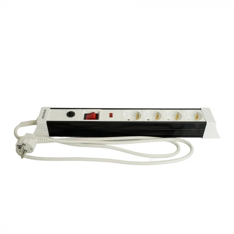 Сетевой фильтр 4-х местный с заземлением 5 метров (белый) Stekker Techno 50149