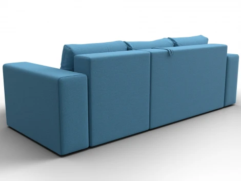 Диван угловой Лига-076 угол универсальный (ДСП/Пластик/Рогожка/Голубой) Лига Диванов 129838