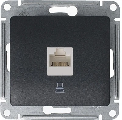 Розетка встраиваемая Ethernet RJ-45 (антрацит) Systeme Electric Glossa GSL000781K