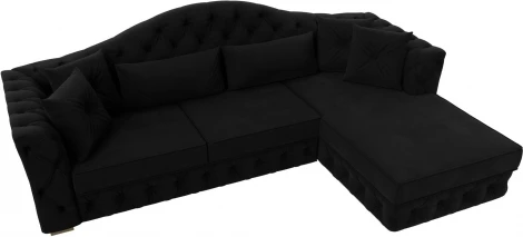 Диван угловой Артис правый угол (Черный/Микровельвет) Лига Диванов арт.121599