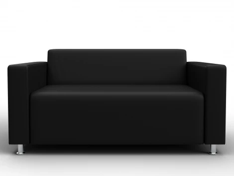 Диван прямой Лига-093 ВН (ДСП,Брус,Фанера,Экокожа/Черный) Лига Диванов 134961