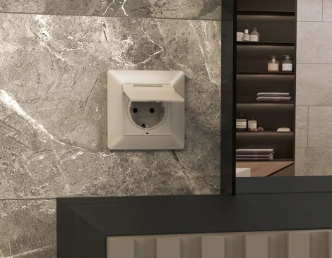 Рамка Ambrella Volt ALFA Line (Серо-бежевый матовый) 1-ая AF110361