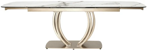 Стол MATERA 160 KL-188 Контрастный мрамор матовый, итальянская керамика/ каркас цвета шампань М-City