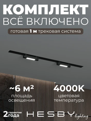 Трековая система в сборе встраиваемая однофазная 220V Hesby Lighting №1 однофазная накладная Skylite HSBL_kompl_S001_VI1B4K
