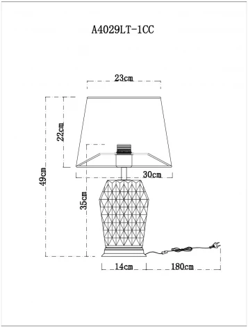 Интерьерная настольная лампа Arte Lamp Murano A4029LT-1CC