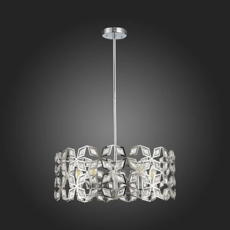 Потолочная люстра на штанге ST Luce Casto SL1104.103.05 (220V, хрусталь, цветы, круглые)