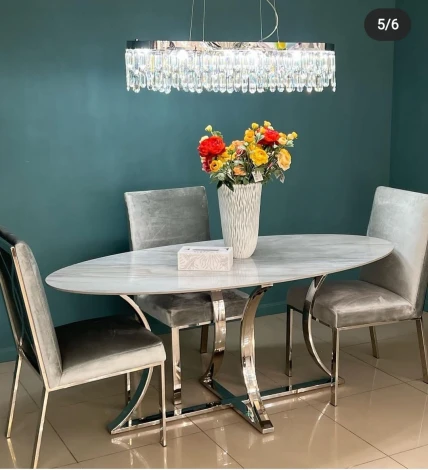 Стол обеденный IST-CASA Тренди DT-2889A, 180х90х75 см, белый мрамор