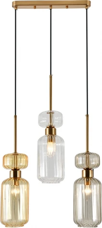 Подвесной светильник Escada Подвесной светильник Escada Gloss 1141/3S BG/CL/AM 3x60 E14, металл/стекло, античная медь (220V, на проводе)