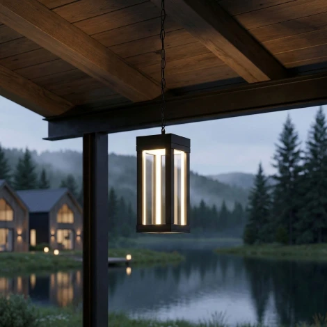 Подвесной уличный светильник светодиодный Elektrostandard Frame 1528 TECHNO LED 3000K чёрный