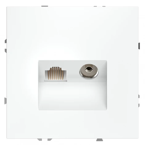 Розетка телевизионная встраиваемая TV+RJ45 Voltum S70 VLS060702 (белый матовый)