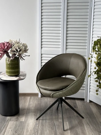 Стул ANABEL 360 град. поворот Зеленый F07-003-01 / MONTECRISTO 8421 / серый каркас, ®DISAUR (арт.621M05765)