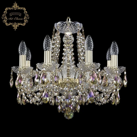 Подвесная люстра Art Classic 11.11 11.11.8.165.Gd.Sp.R801 (220V, хрусталь, на цепи, подсвечник, свеча)
