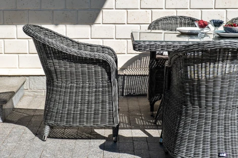 "Равенна" плетеное кресло из искусственного ротанга, цвет графит 4SIS арт.УТ-00001084