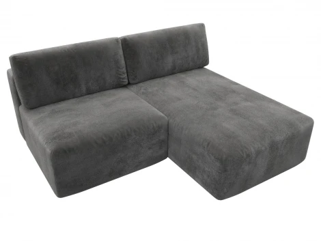 Диван угловой модульный Лига-060 НПБ угол универсальный (ЛДСП,Брус,Фанера/Пластик/Велюр/Серый) Лига Диванов 129496