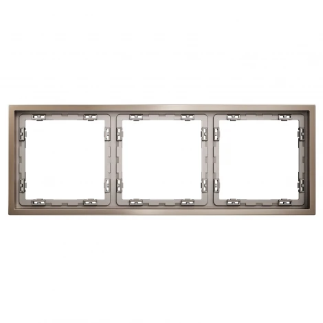 Рамка металлическая на 3 поста (платина) Voltum S70 Metal VLSM120310