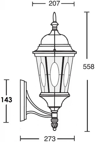 Настенный фонарь уличный Oasis Light ASTORIA 2M 91401M Gb овал (220V, IP44)