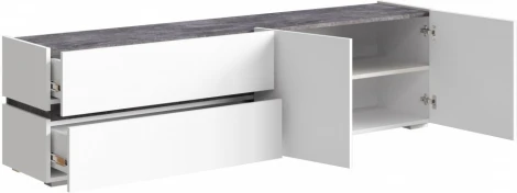 ТВ-тумба Атлон (Атлон белый / бетон темный) Woodville арт.563520