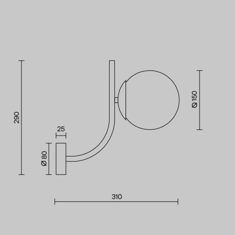 Бра Maytoni Rendez-vous MOD109WL-01BS (220V, шар)