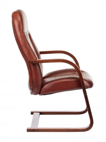 Кресло Бюрократ T-9923WALNUT-AV светло-коричневый Leather Eichel кожа полозья дерево