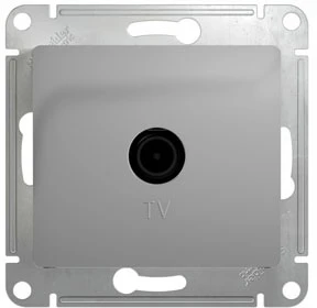 ТВ-розетка встраиваемая оконечная (алюминий) Systeme Electric Glossa GSL000391