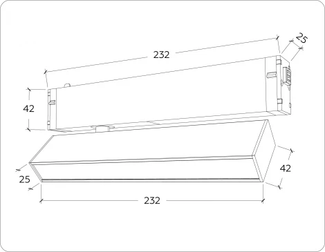 Трековый светильник магнитный светодиодный диммируемый Ambrella TRACK SYSTEM GL1321 (регулировка яркости, 220V, пульт управления, управление смартфоном, умный дом - LampSmart)